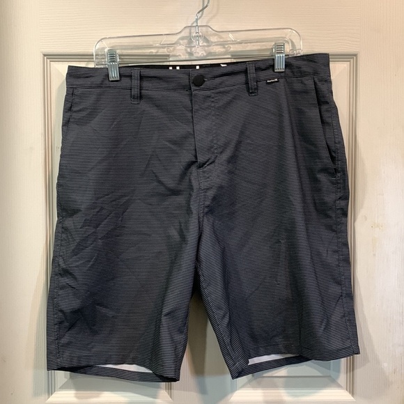 Hurley Performance Black Gray Striped Swim Trunks size 34 - Picture 1 of 13